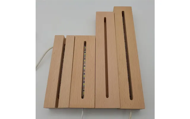 Modern Rectangular Acrylic Display Lamp Holder Creative Wooden Accessories With Led Light For Living Room Residential Us