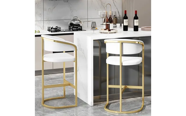 Modern White Leather High Counter Bar Chair With Backrest Newly Fashion Nordic Dining And School Application For Home An