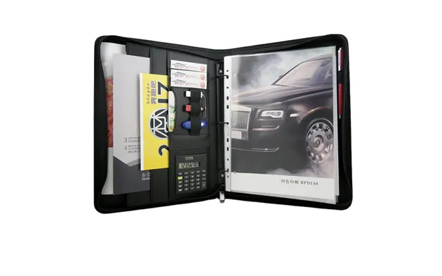 Modernqiu Portable Custom A4 Size Pu Leather Resume Interview Padfolio With 3 Ring Binder