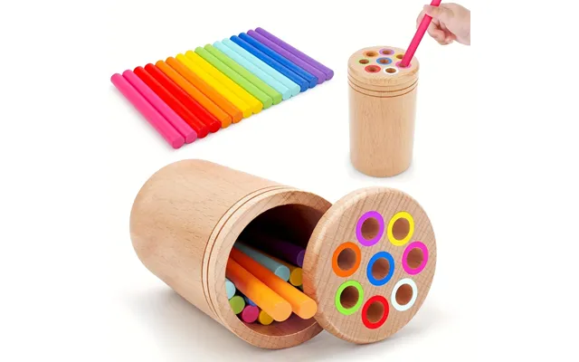 Montessori Color Sorting And Quantity Cognitive Balance Sticks Hand-eye Coordination & Sensory Cognition Wooden Toy For 
