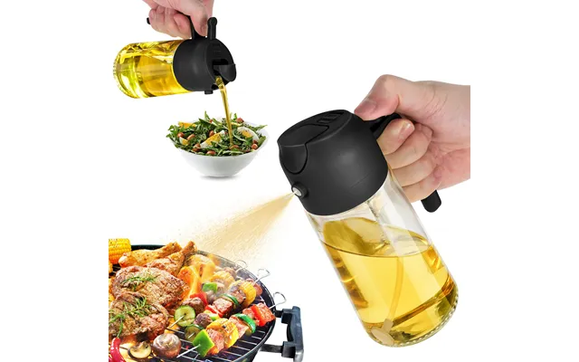 Mothers Day Gift Glass 2 In 1 Oil Sprayer & Olive Oil Dispenser Spice Container 16oz Kitchen Barbecue Salad