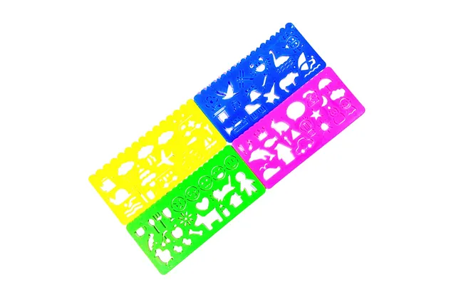 Multicolor 4-piece Set Of Clear Plastic Drafting Puzzle Rulers For Learning Painting And Children's Drawing Stationery T