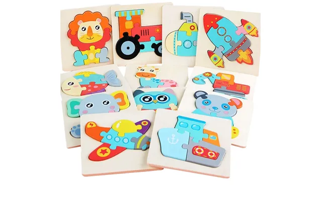 New Arrival Wooden Children 3d Cartoon Animal Diy Jigsaw Puzzle Educational Intelligence Exercises Toys For Toddler