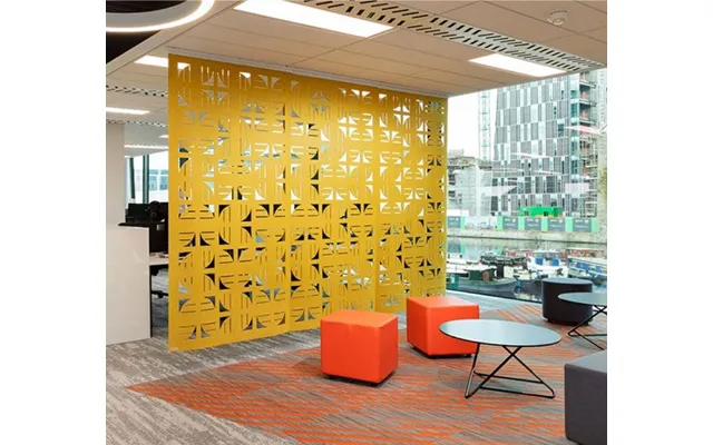 New Design 100% Polyester Soundproof Privacy Screen Double Carved Acoustic Office Partition