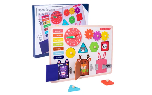 New Design Children Wooden Felt Clock Busy Board Montessori Educational Sensory Unlock Learning Toys Teaching Aids For K