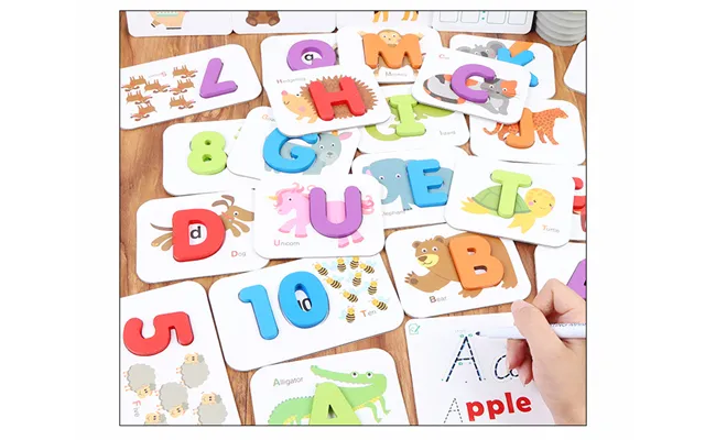 Number And Alphabet Flash Cards For Toddlers Abc Montessori Educational Toys Preschool Wooden Letters Animal Puzzle Game