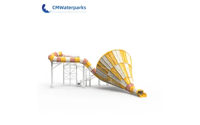Popular Large Fiberglass Pool Slide Trumpet Water Slide For Kids Park