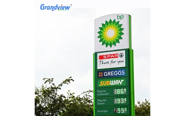 Professional New Designs Mobile Fuel Portable Petrol Station Canopy Led Pylon Sign