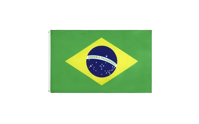Ready To Ship 100% Polyester Double Sided Print 3x5ft Flying Style Brazilian National Flag