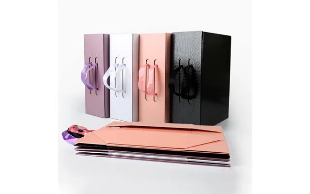 Ready To Ship Colorful Rigid Paper Cardboard Gift Packaging Magnetic Folding Box With Ribbon Handle