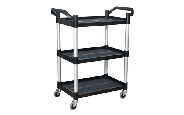 Restaurant Catering Supplies Black Utility Serve Cart Plastic Serving Food Trolley