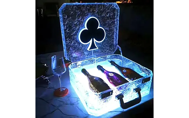 Rgb For Rechargeable Acrylic Portable Suitcase For Club 3 Bottle Carry Case Presenter Display Racks