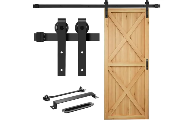 Rhetech Modern Satin Carbon Steel Sliding Barn Door Hardware Kits Easy Screws For Home Interior Use-for Living Room Bath