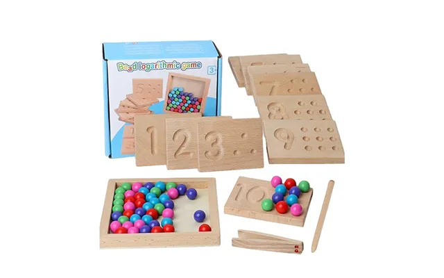 Senhe Wooden Number Math Matching And Tracking Toys Number Training Digital Clip Beads Educational Toys Wooden Montessor