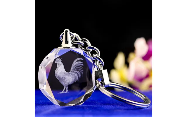 Small Bridge Wholesale Customized Small Octagon 3d Laser Engraved High Quality Glass Crystal Keychain With Factory Price