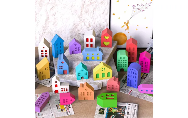 Small House Silicone Mold European House Ornaments Drop Glue Mold Decorative Plaster Mold Christmas
