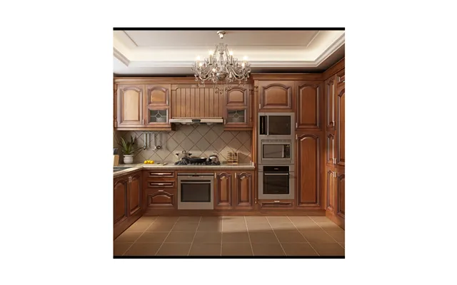 Solid Wood American Traditional Style Kitchen Cabinet Sets Marble Laminate Artificial Marble Includes Faucet-made China