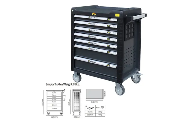 Srunv Tool Cabinet Trolley With 7 Drawers 352 Pcs Tools Auto Repair Multi-function Tool Box Set