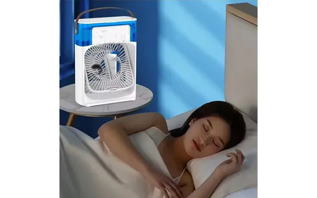 Summer Air Cooling Humidifier Water Air Cooler 3-in-1 Mini Portable Plastic Add Ice Fan With 7 Color Light