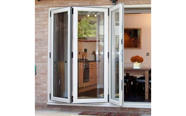 Toma Modern Aluminium Folding Fiberglass Screen Door With Double Glazed Glass For Apartment Front Door