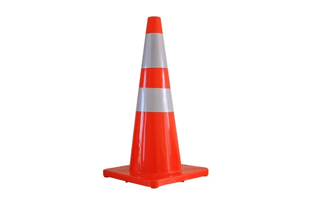Traffic Cone - 28 Inch White Flexible Pvc With Reflective Strip For High Visibility Safety