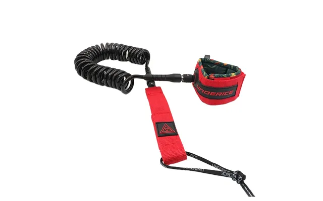 Underice 10ft Red 7mm Coiled Leg Rope Paddle Board Leash Safe Surfing Accessory For Stand-up Paddleboarding Sup