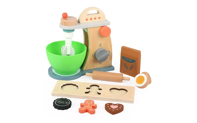 Unisex Educational Wooden Mixer Toy Food Making Simulation Flour & Biscuit Machine Fun Play For Kids