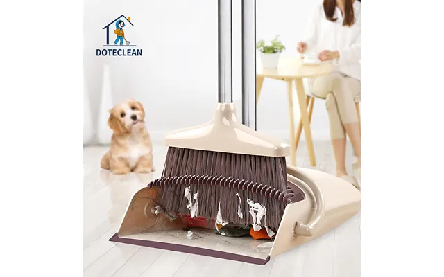 Vertical Standing Windproof Dustpan And Plastic Folding Sweeper Hand Broom For Household Floor Cleaning -2 Poles