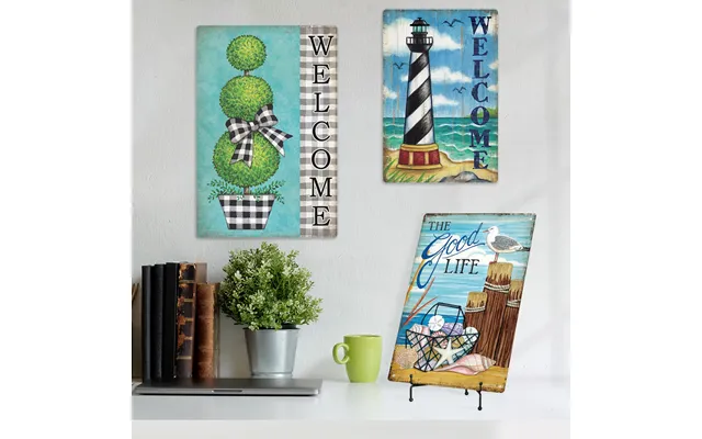 Welcome Various Scenes Metal Poster Retro Sign Vintage Tin Signs Home Garden Door Decor