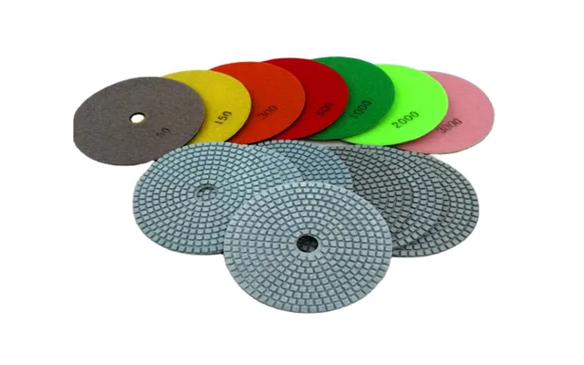 White Grey Color 7 Pcs Set Diamond Resin Wet Dry Polishing Pads For Quartz Marble Granite Concrete Floor 125mm 5 Inch