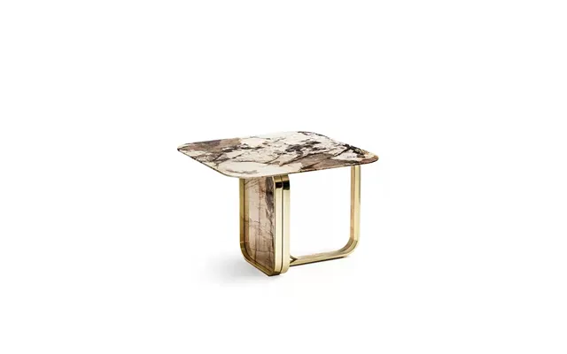 White Sintered Stone Bedside Small End Table Stainless Steel Sofa Side Table Gold Modern Living Room Furniture Italian S