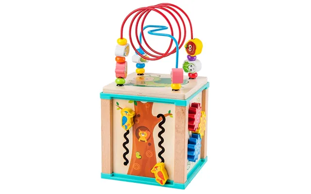 Wholesale 4-side Multifunctional Wooden Beaded Treasure Box Novel New Release Cartoon Animal Educational Toys Kids Unise