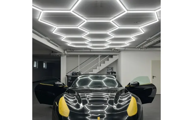 Wholesale Customization Support Hexagon Garage Lights Led Ceiling Car Workshop Barber Store Hexagon Lights Ceiling Led
