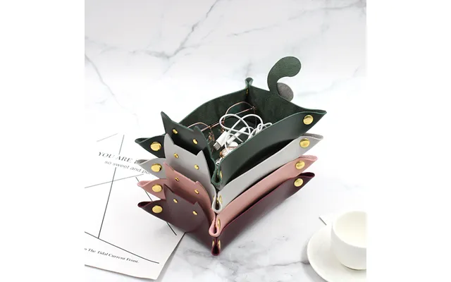 Wholesale Dice Leather Tray Cat Shape Cat Shape Leather Storage Tray Storage Organizer For Home Hotel Office