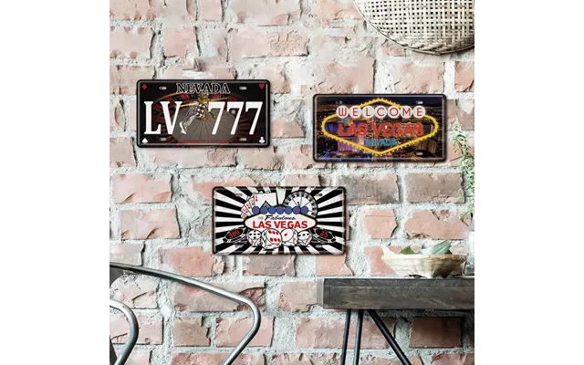 Wholesale Las Vegas Car License Plate Landscape Tin Metal Sign For Home Bar Wall Decor