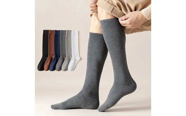 Wholesale Solid Color Extra Long Business Dress Socks Mens Cotton Knee High Calf Socks