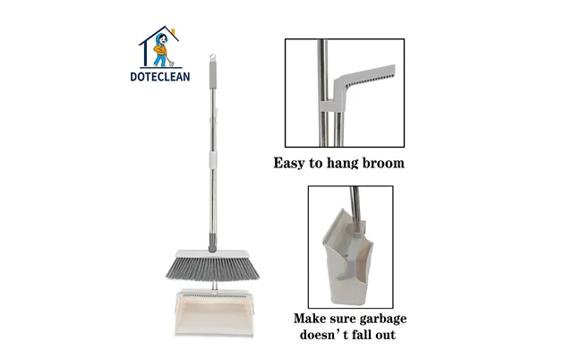Windproof Household Cleaning Broom & Dustpan Set Pet Material With Folding Design