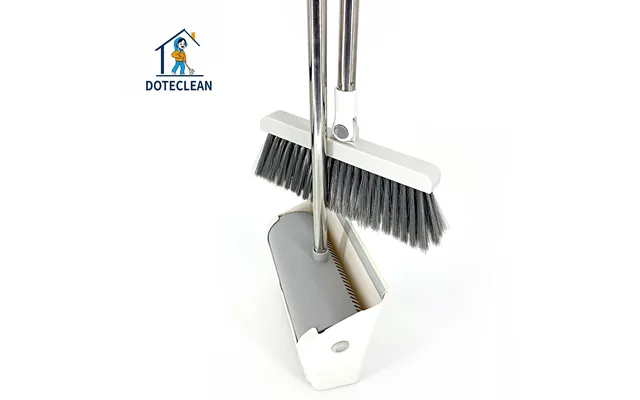 Windproof Household Cleaning Broom & Dustpan Set Pet Material With Teeth Design And Folding Feature