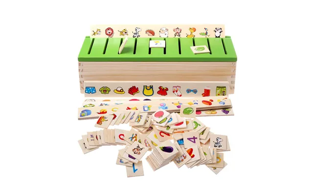 Wooden Intelligence Knowledge Sorting Box Fruit Animal Traffic Shape Digital Matching Game Montessori Early Education To