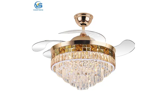 Y109 Crystal Chandelier Fan With 42inch With Remote Control Ceiling Fans With Crystal Chandeliers