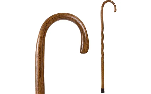 Brazos Twisted Oak Crook Neck Classic Wood Cane - Brown