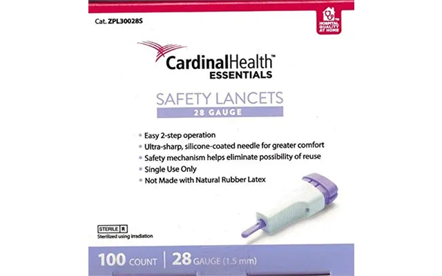 Cardinal Health Essentials Safety Lancet 28g 100 Count