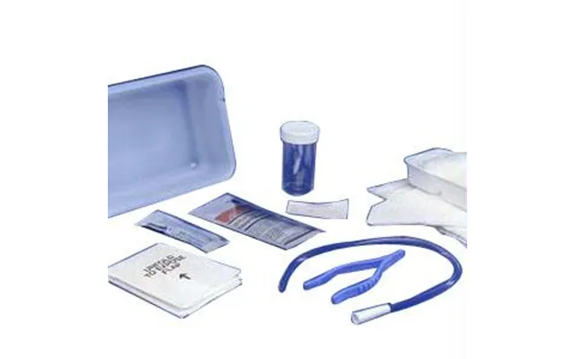 Curity Open Urethral Catheter Tray With 14fr Latex Catheter - 2 Nitrile Exam Gloves
