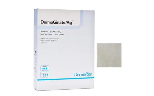 Dermaginate Ag Alginate Wound Dressing With Antibacterial Silver - 4 X 8