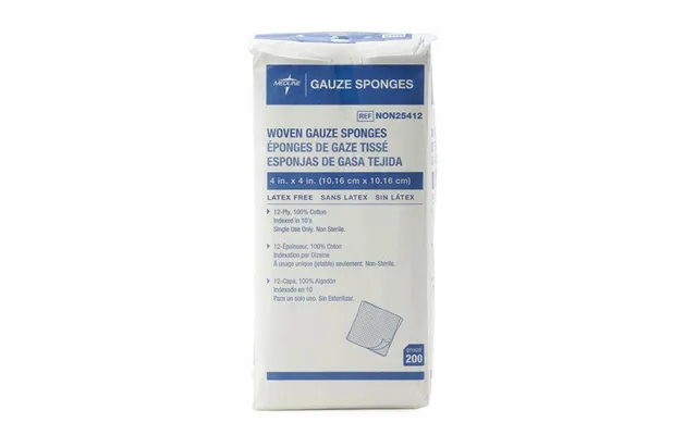 Medline Woven Non-sterile Gauze Sponge, 4 X 4 , 12-ply - Replaces 6025412h