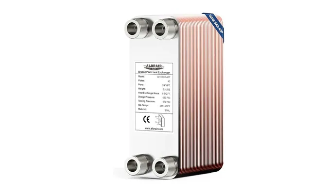 Alorair 3 X8 Heat Exchanger With 3 4 Mpt Port,316l Stainless Steel Water To Water Brazed Plate Heat Exchanger - 40 Plate