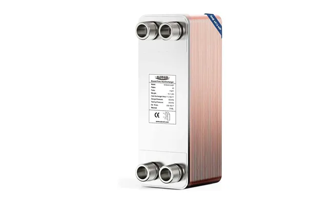 Alorair 4 X12 Heat Exchanger With 1 Mpt Port,316l Stainless Steel Water To Water Brazed Plate Heat Exchanger For Floor H