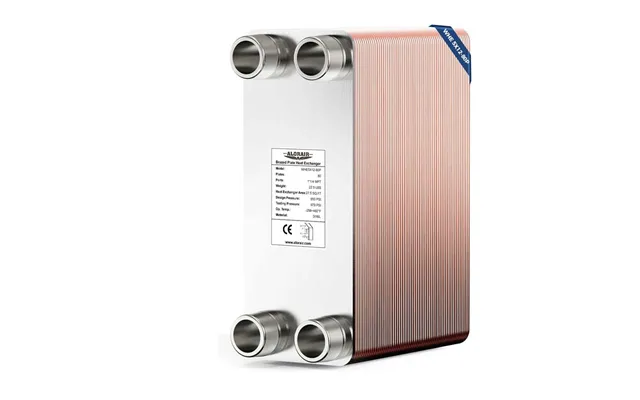Alorair 5 X12 Heat Exchanger With 1-1 4 Mpt Port,316l Stainless Steel Water To Water Brazed Plate Heat Exchanger For Flo