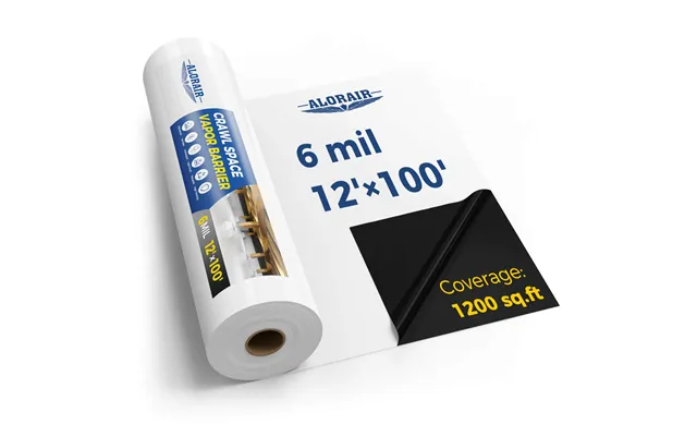 Alorair Crawl Space Vapor Barrier 6mil 12'x100' For Crawlspace Encapsulation Moisture Control