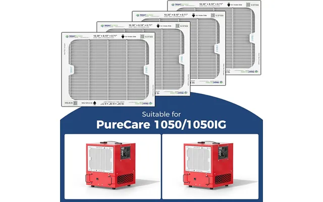 Alorair 4 Pack Merv-13 Air Filter For Purecare 1050 1050ig Air Filtration System